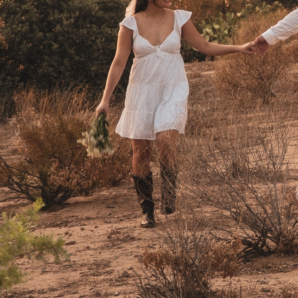 Hollister White Textured Dress